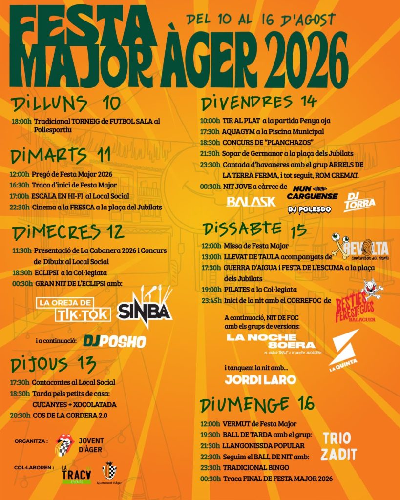 FESTA MAJOR D'ÀGER 2026